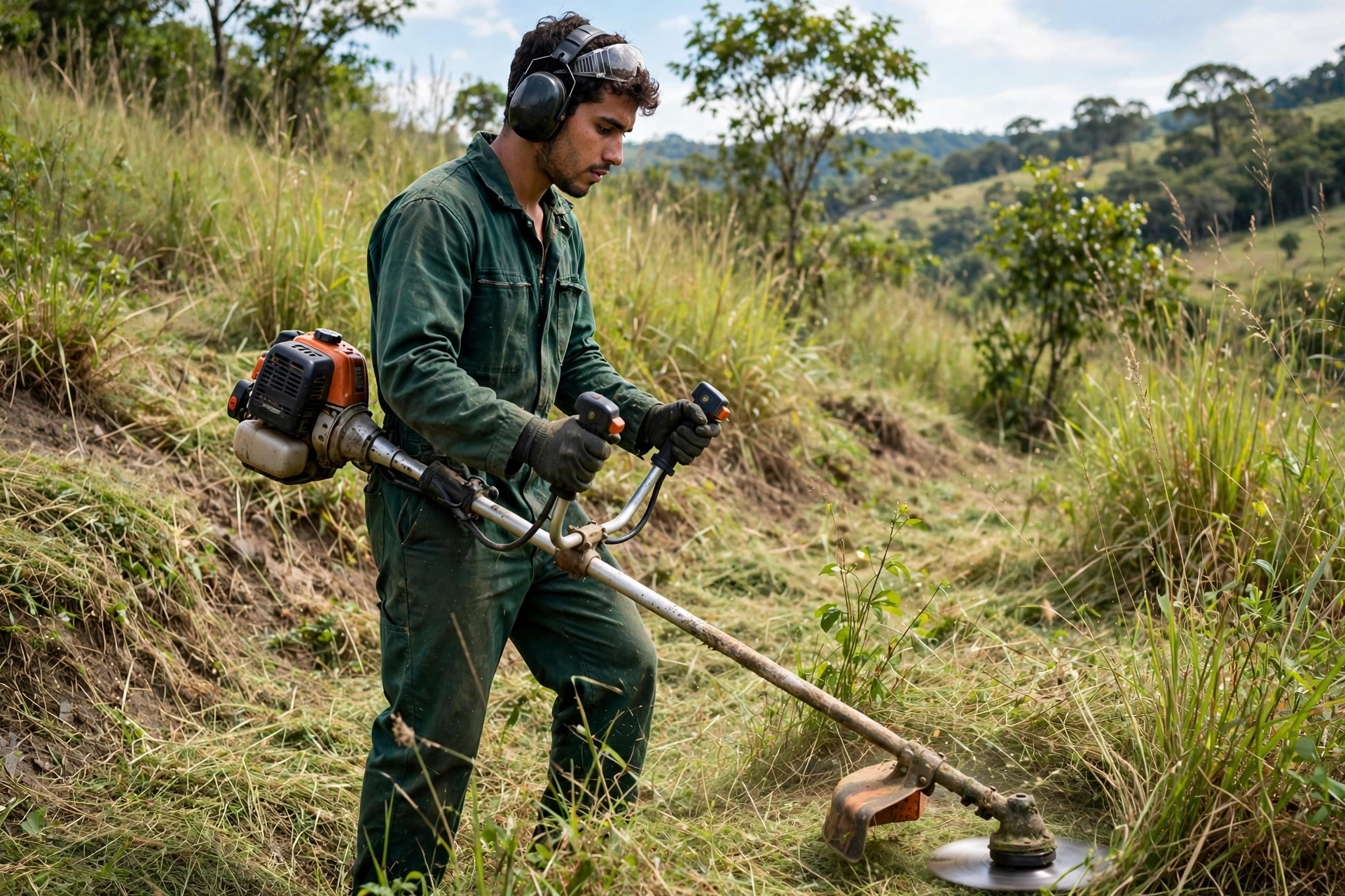Profissional de jardinagem cuidando de plantas